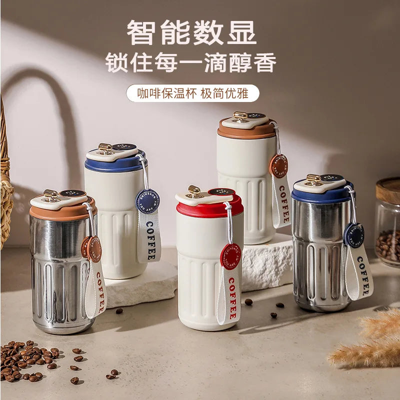 450ml Smart Thermos Bottle with Temperature Display – 316 Stainless Steel Vacuum Insulated Travel Coffee Mug